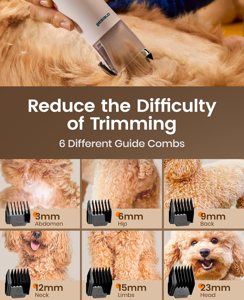 oneisall Dog Grooming Vacuum with Clippers & 4 Tools