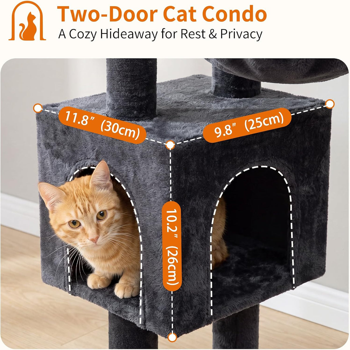 Heybly Cat Tree, 40" Tower with All-Sisal Wrapped Scratching Post HCT006SG