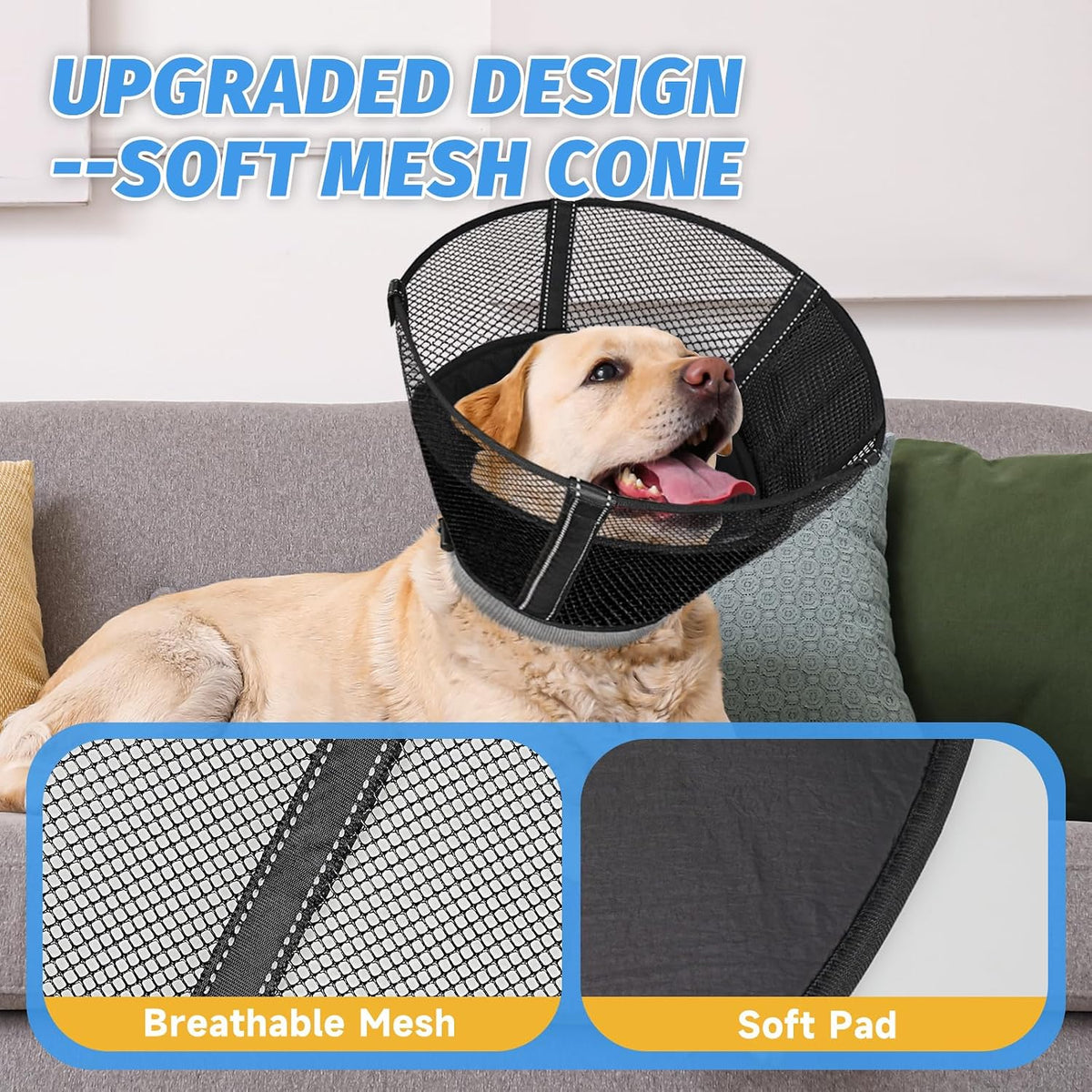 Dog Cone Collar Soft to Stop Licking Surgery Recovery Alternative