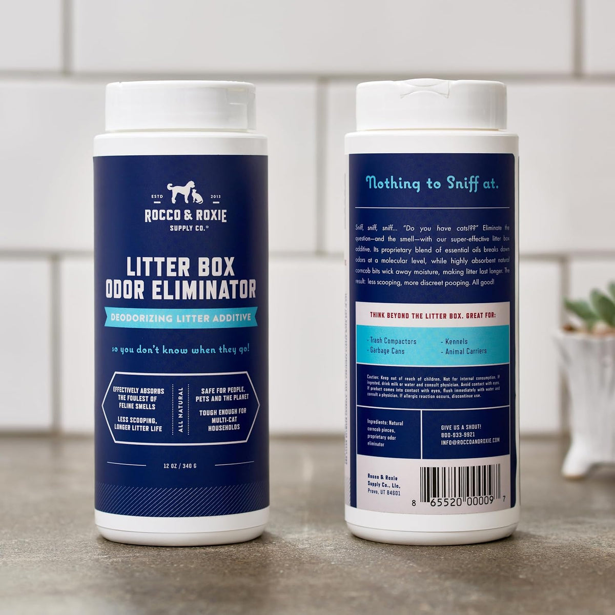 Rocco & Roxie Litter Box Odor Eliminator, 12 oz, 2-Pack