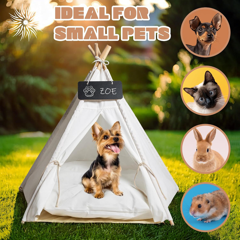Blueppyness Pet Teepee Tent with Storage Bag Small Dog Beds Medium Sized Dog Up to 20 lbs Cat Beds for Indoor Cats Cama para Perros Pequeños Bunny House Indoor Bed Bunny Casa para Gatos