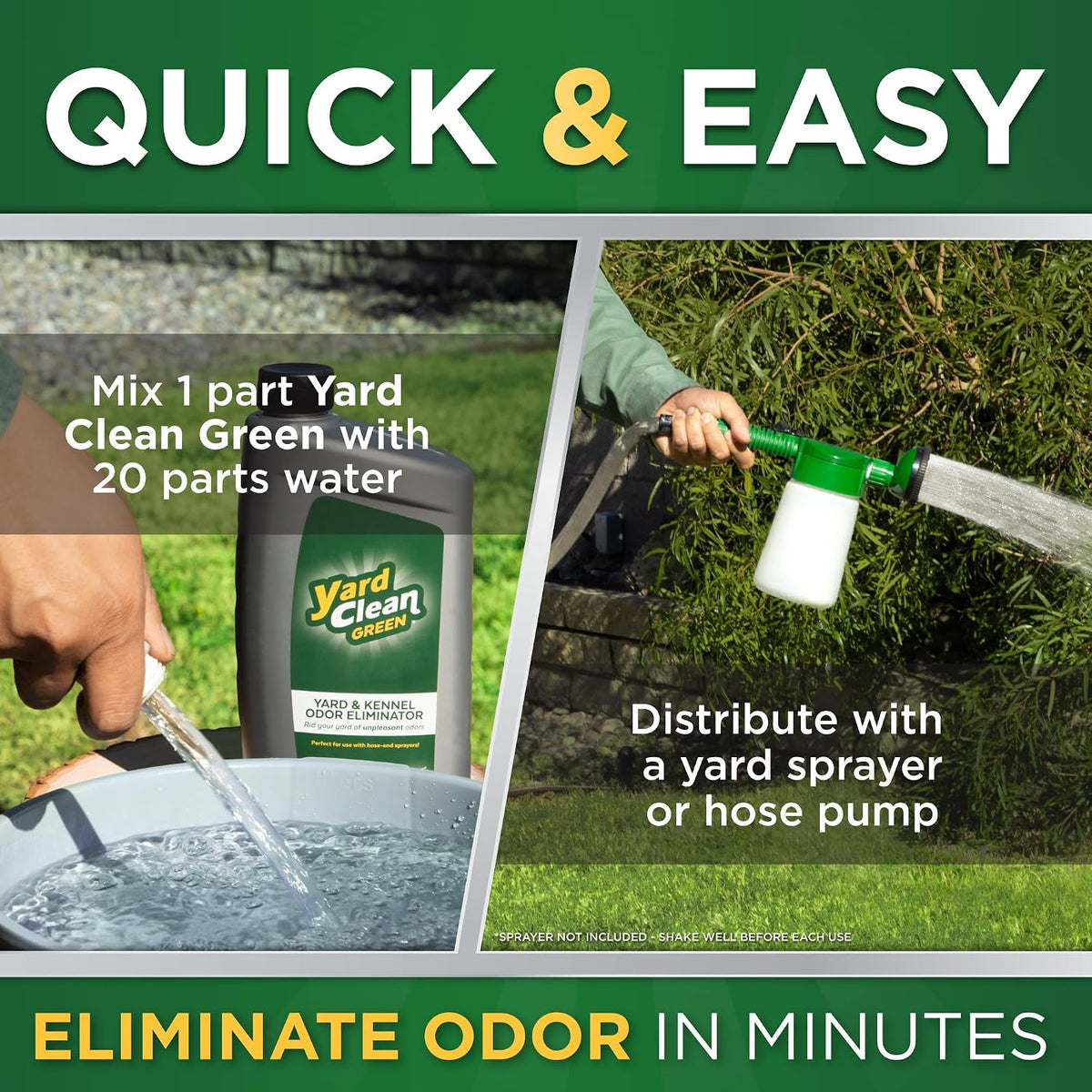 Urine OFF Yard Clean Green Yard and Kennel Odor Eliminator | Cat & Dog Odor Eliminator | Earth Friendly (1 Gallon)