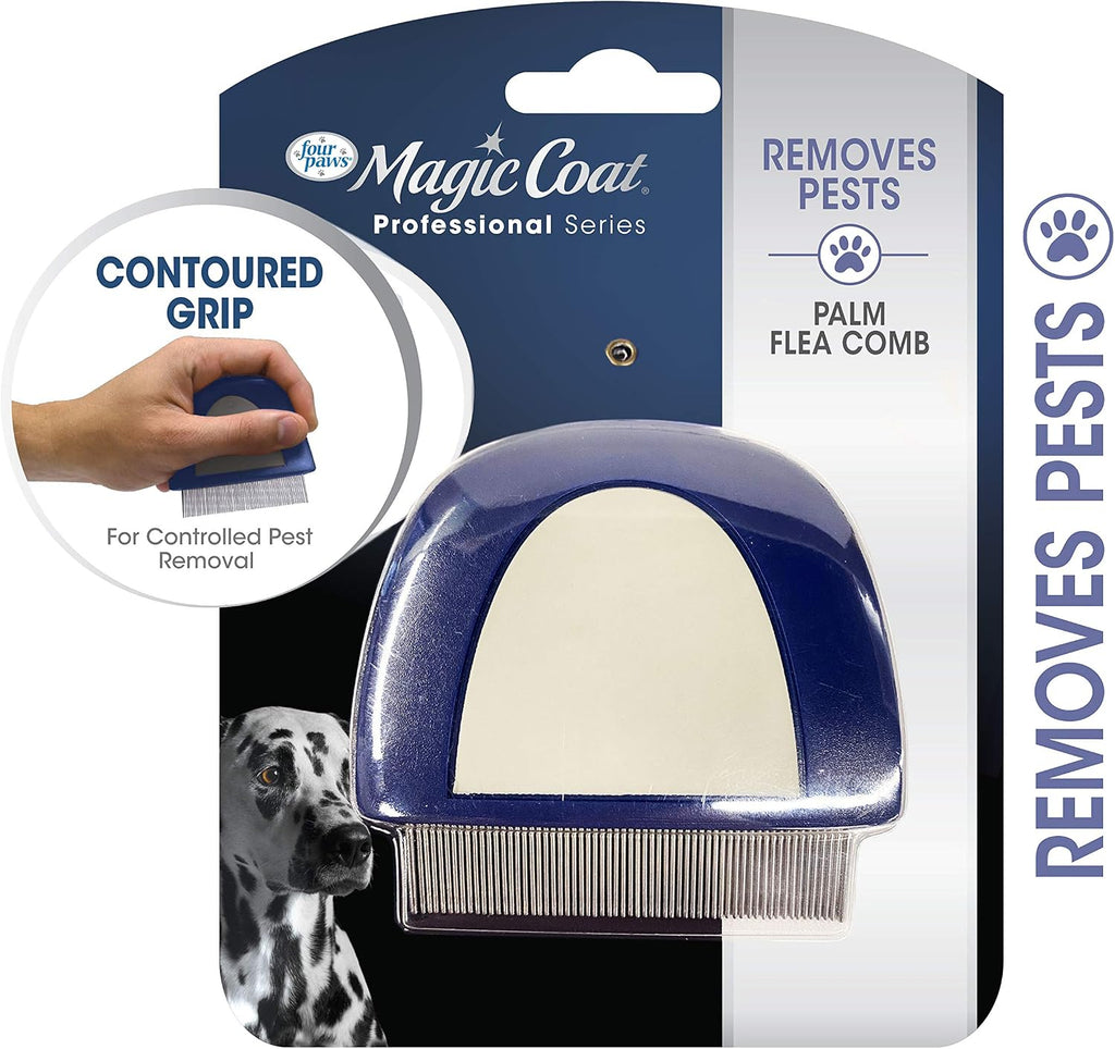 Four Paws Magic Coat Professional Series Contoured Palm Flea Comb for Dogs