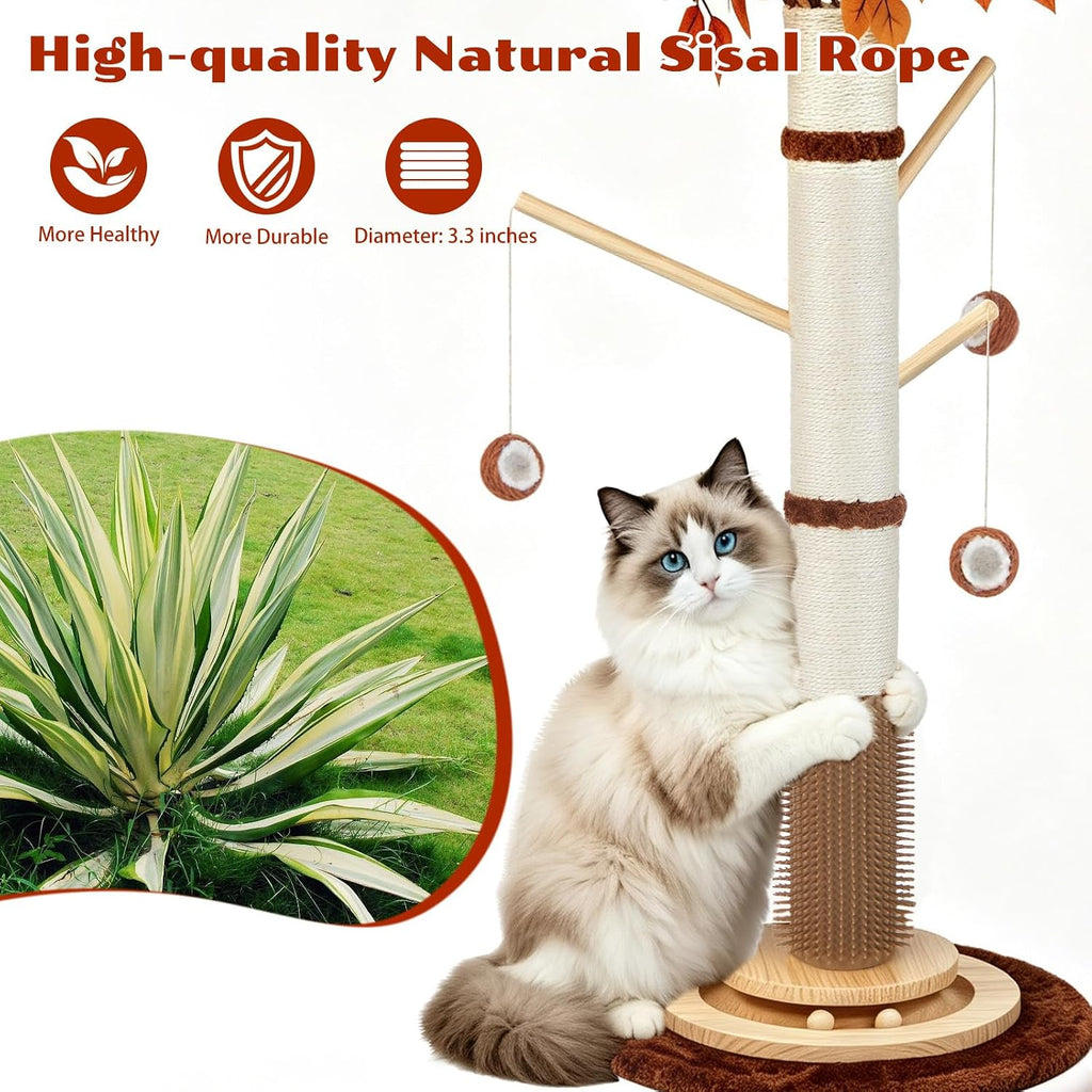 Cat Scratching Post, 46" Tall Scratcher Post for Indoor Adult Cats
