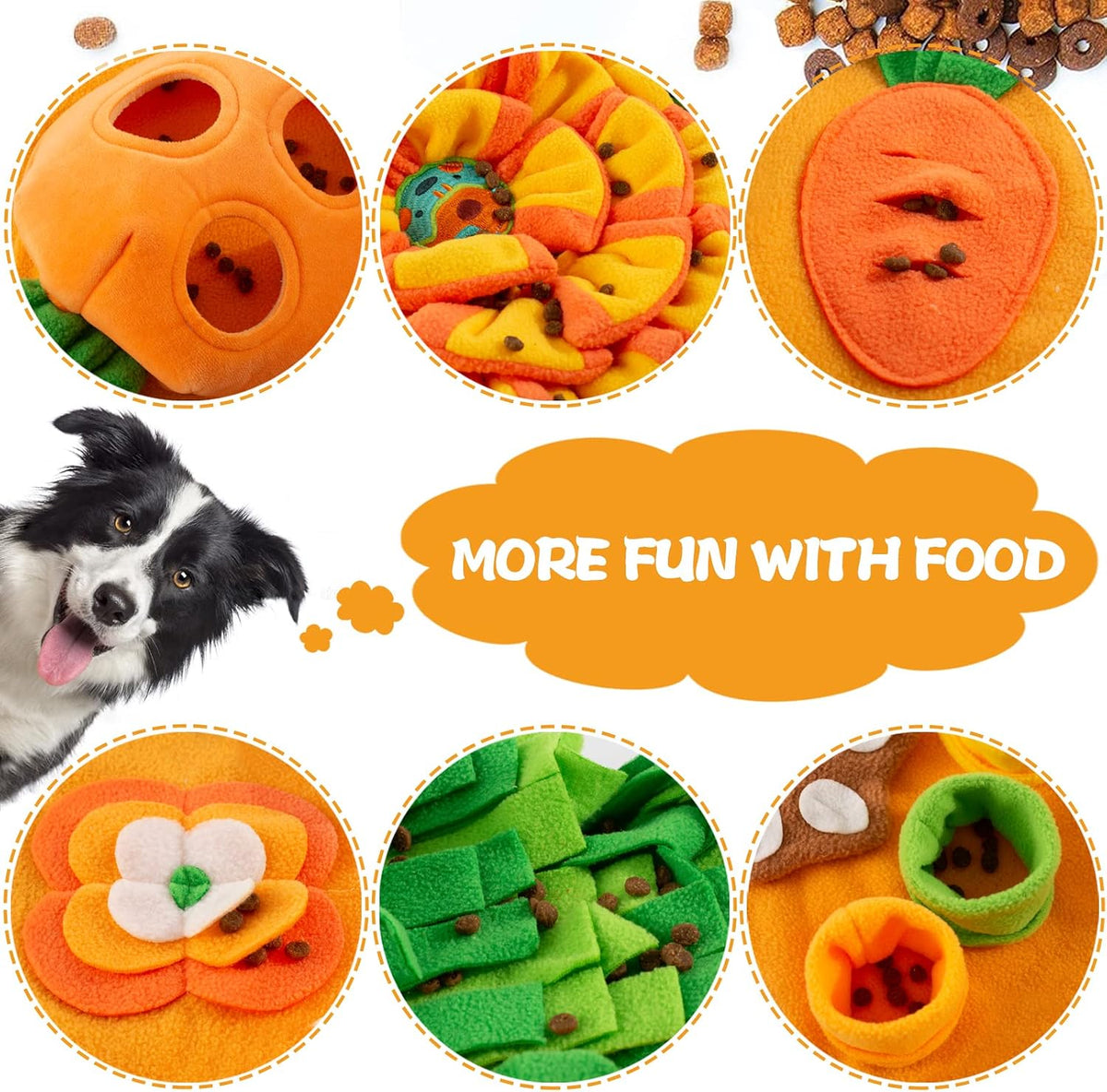 Pet Snuffle Mat for Dogs Sniff Mat Nosework Feeding Mat Slow Feeder Interactive Dog Puzzle Toys for Training and Stress Relief Encourages Natural Foraging Skills (29.5''x18.9'')