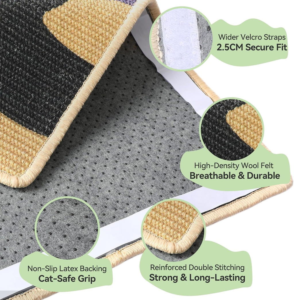 3-in-1 Sisal Cat Scratcher Mat Floor & Wall Cat Scratching Pad 23.6x15.7''