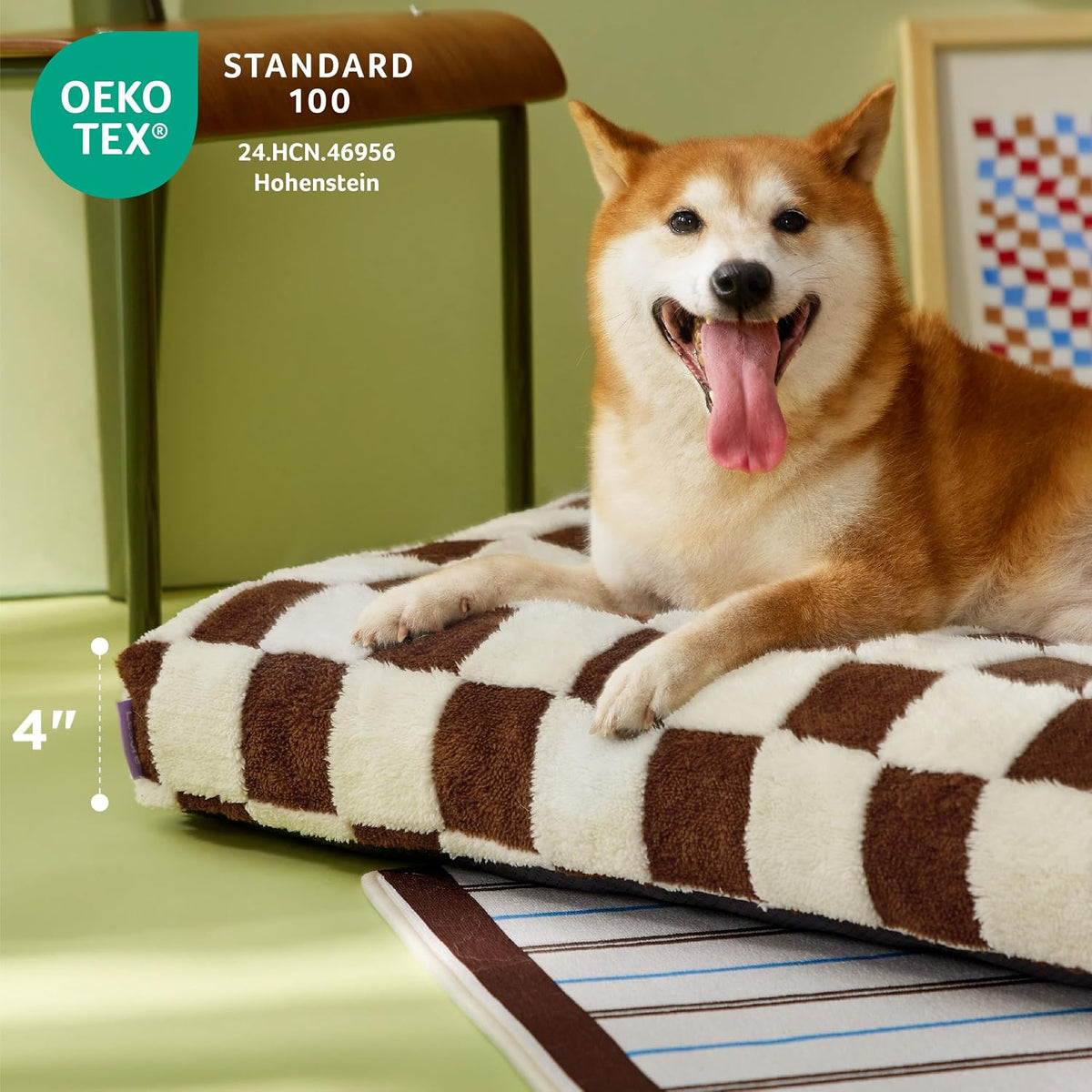 LE SURE Cute Aesthetic XL Dog Bed, Jacquard Thick Pet Pillow，44x32