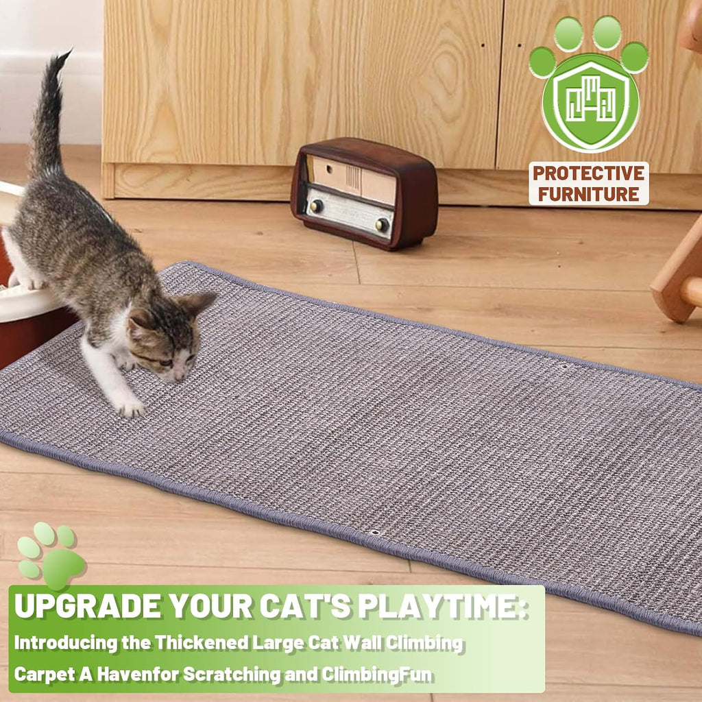Uranshin Natural Sisal Cat Wall Climbing Carpet, Wall Scratcher Mat Pad