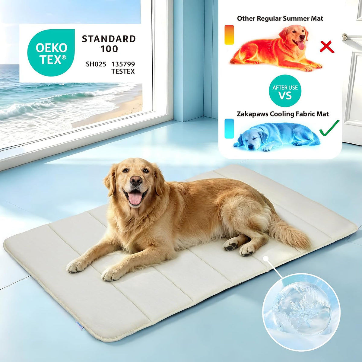 Dog Cooling Mat for Large Dogs, 47"x29" Memory Foam Pet Pad