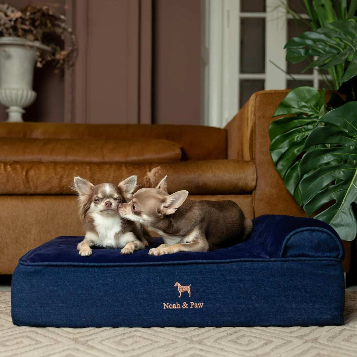 NOAH & PAW Medium Dog Bed Orthopedic Memory Foam Cooling Gel 28x23x7.5 in