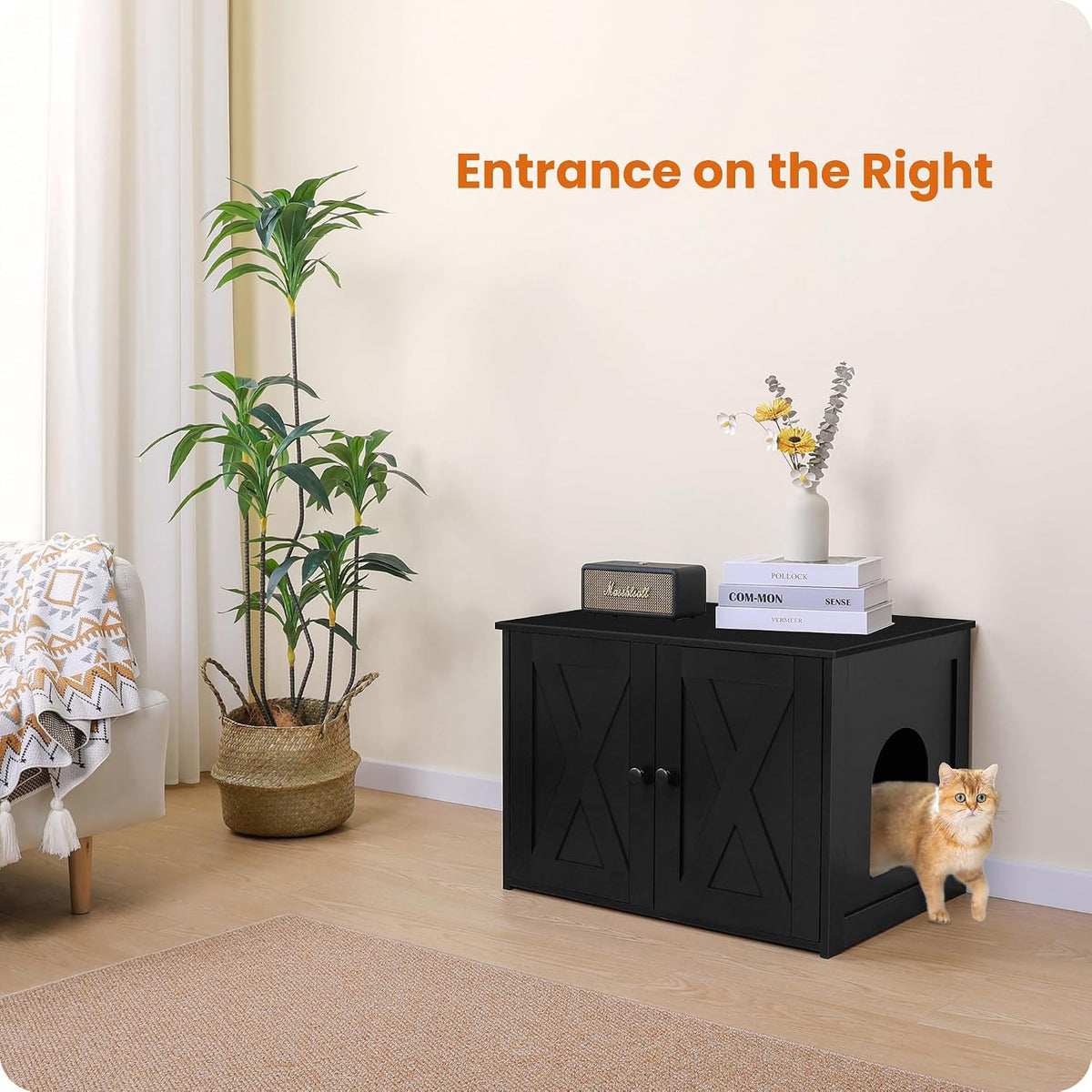 Dwanton Cat Litter Box Enclosure, Hidden Litter Box Furniture, 27.6 Inches