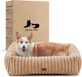 Dog Bed Medium Size Dog, Rectangle Orthopedic Pet Bed for Car and Indoor, Comfort Fluffy Memory Foam Dog Beds with Anti-Slip Bottom, Camel (30x24x8 inches)