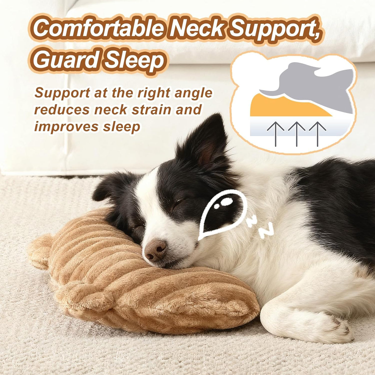 Dog Calming Pillow,Soft and Neck-Friendly,Washable Pet Neck Pillows,17"x10"