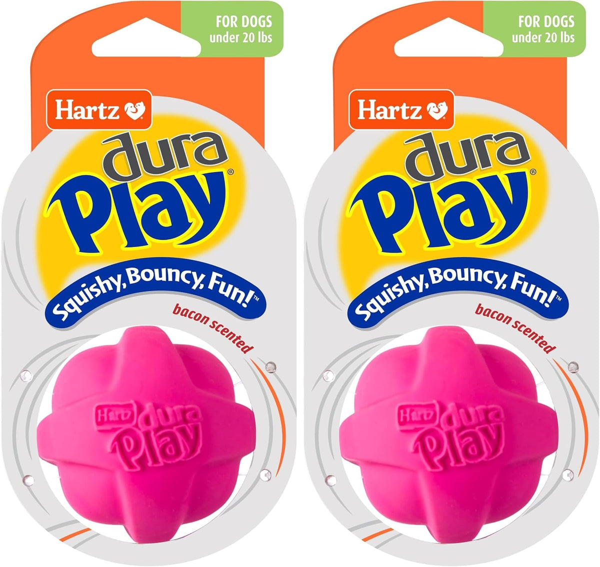 Hartz DuraPlay Bacon Scented Dog Toys, Small (Assorted Color) (Pack of 2)