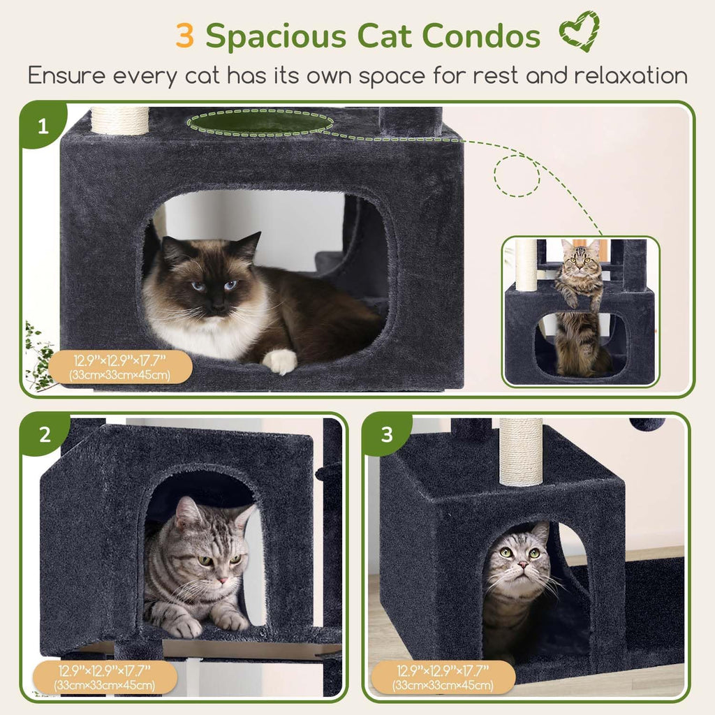 Globlazer Large Cat Tree for Large Adult Cats, Tall Sturdy Cat Tower, S80