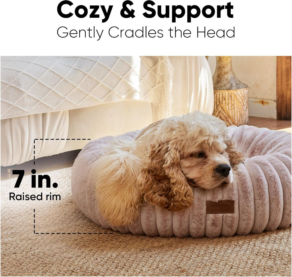 FUKUMARU Dog Bed, 30" Orthopedic Dog Beds for Medium Dogs, Donut Cat Beds