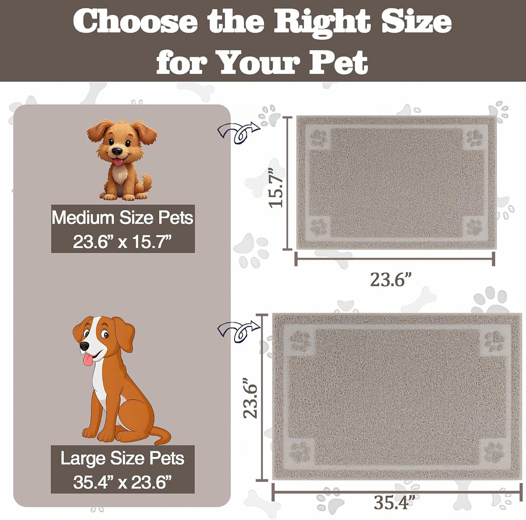 Darkyazi Pet Feeding Mat Large for Dogs and Cats,24"×36" Flexible and Easy to Clean Feeding Mat,Best for Non Slip Waterproof Feeding Mat (Gray Sand)