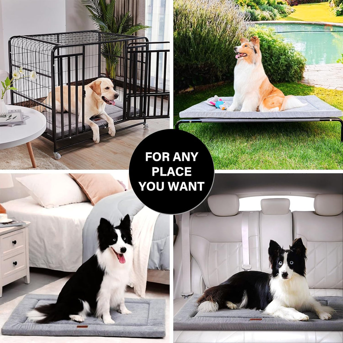 Dog Bed for Crate, Small Dog Crate Beds, Washable Pet Bed Mat Kennel Pad