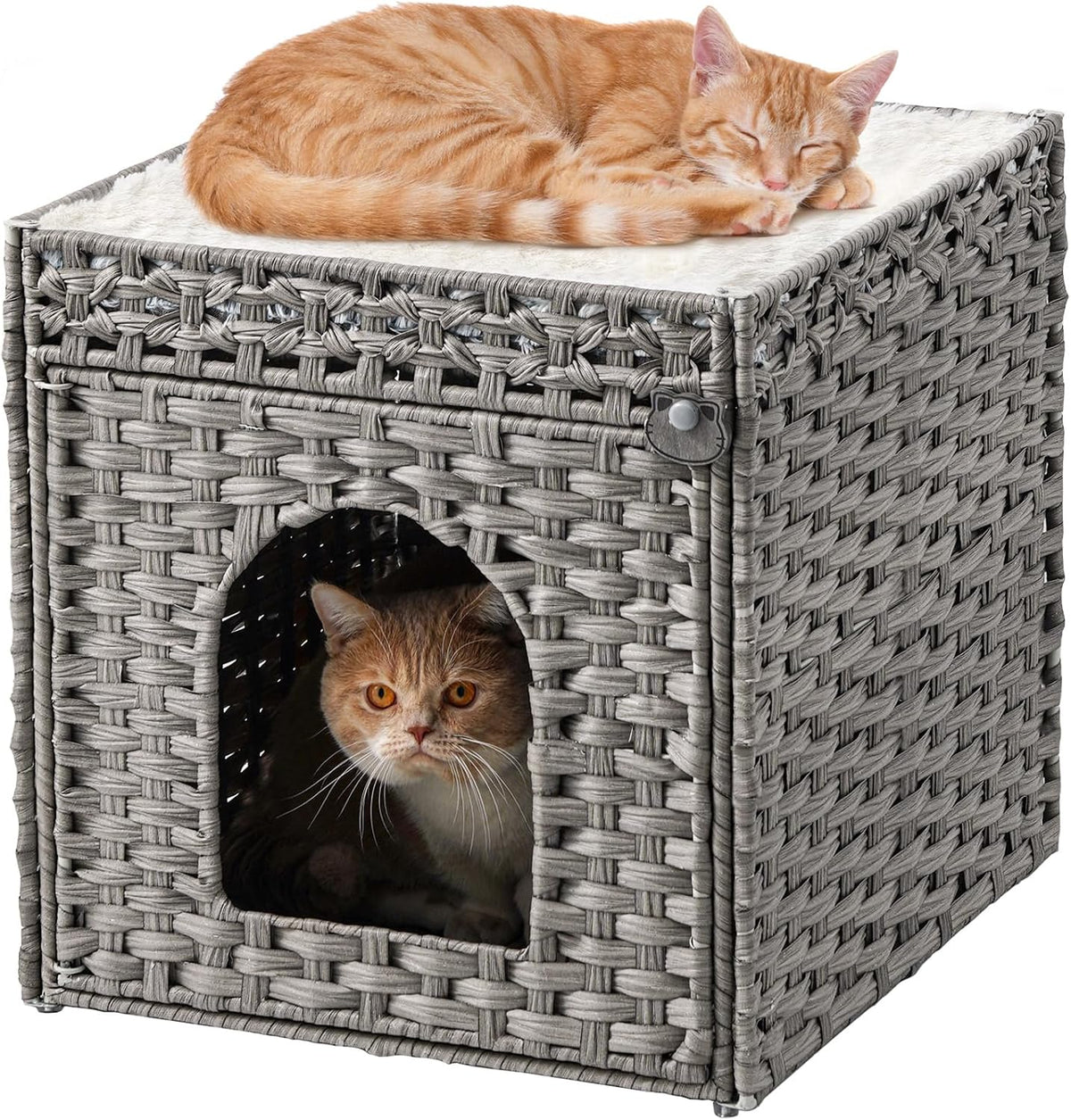 SETVSON Cat Houses for Indoor Cats Extra Large Double Cat Cave, Gray