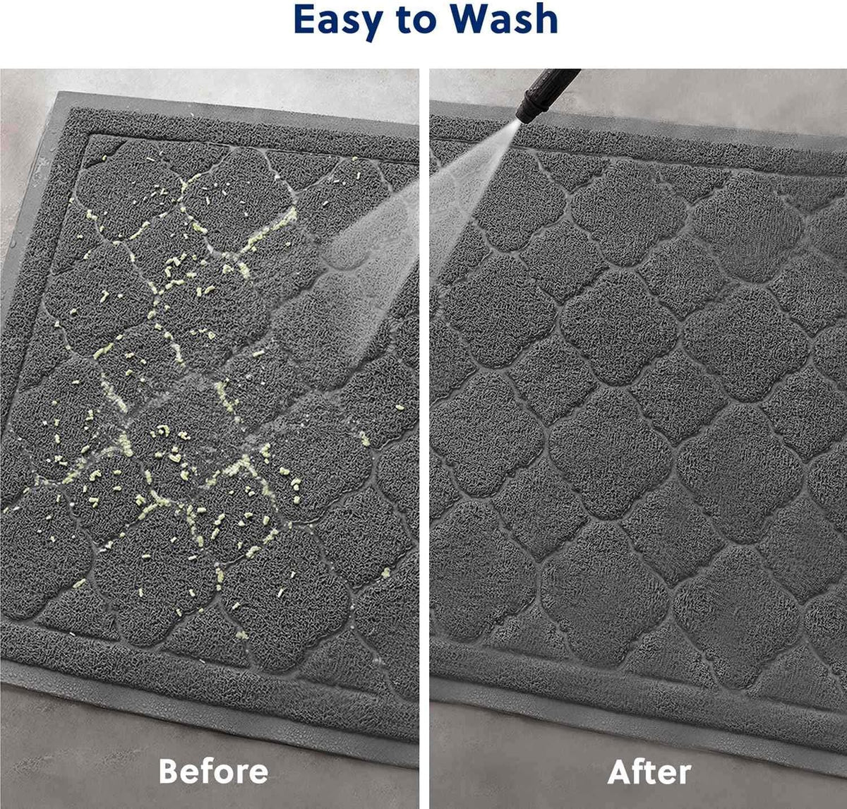 WePet Cat Litter Box Mat, Kitty Premium PVC Pad, Durable Trapping Rug, Phthalate Free, Urine-Resistant, Scatter Control, XXL 47 x 36 Inch, Black