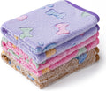 1 Pack 3 Blankets for Dog Puppy Cat (Large 41x31'', Purple, Pink, Brown)