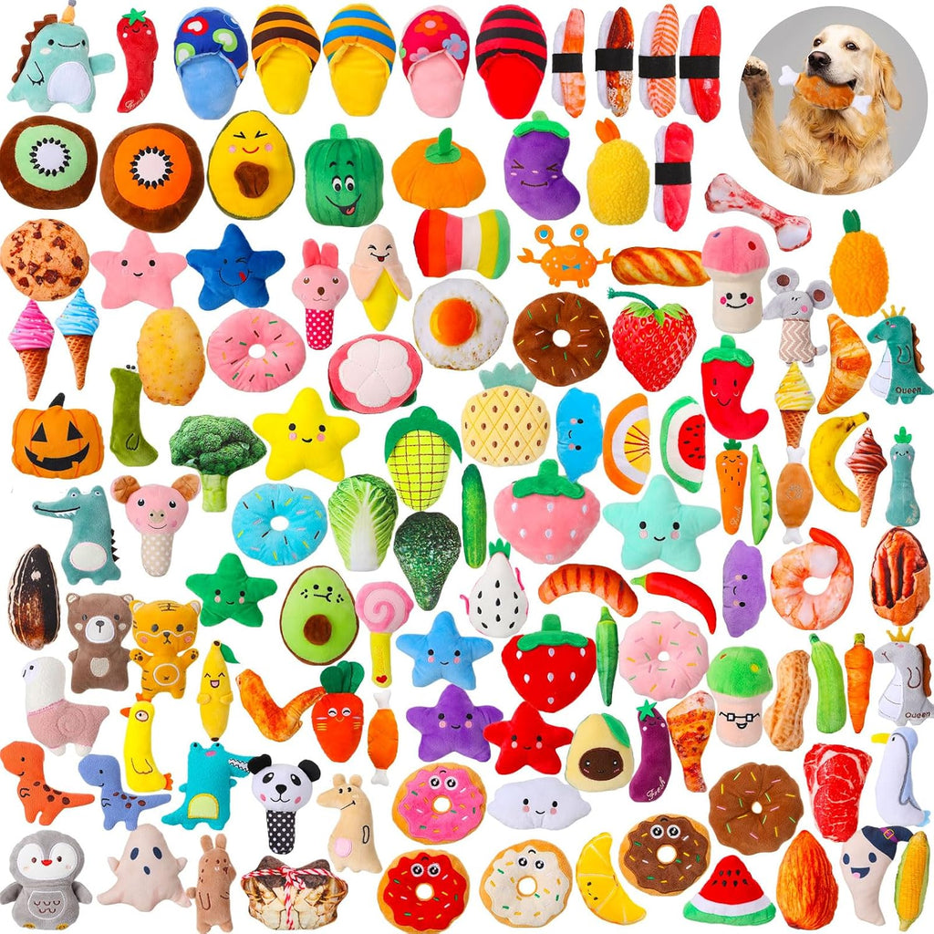Libima 120 Pack Small Squeaky Dog Toys Bulk for Puppy Small Dog