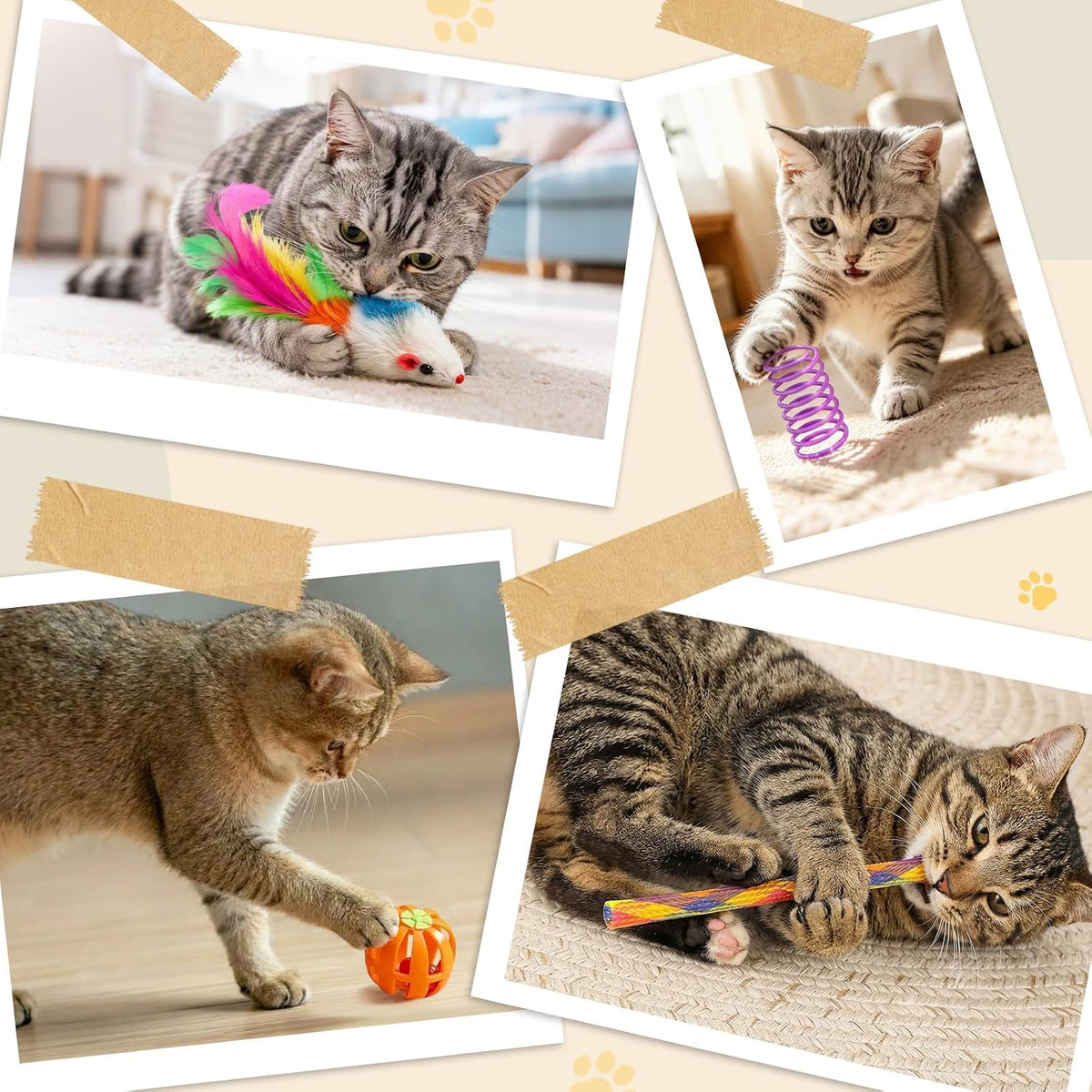 iCAGY 25 Pcs Cat Toys Set, Cat Tunnel Toy for Indoor Cats, Kittens