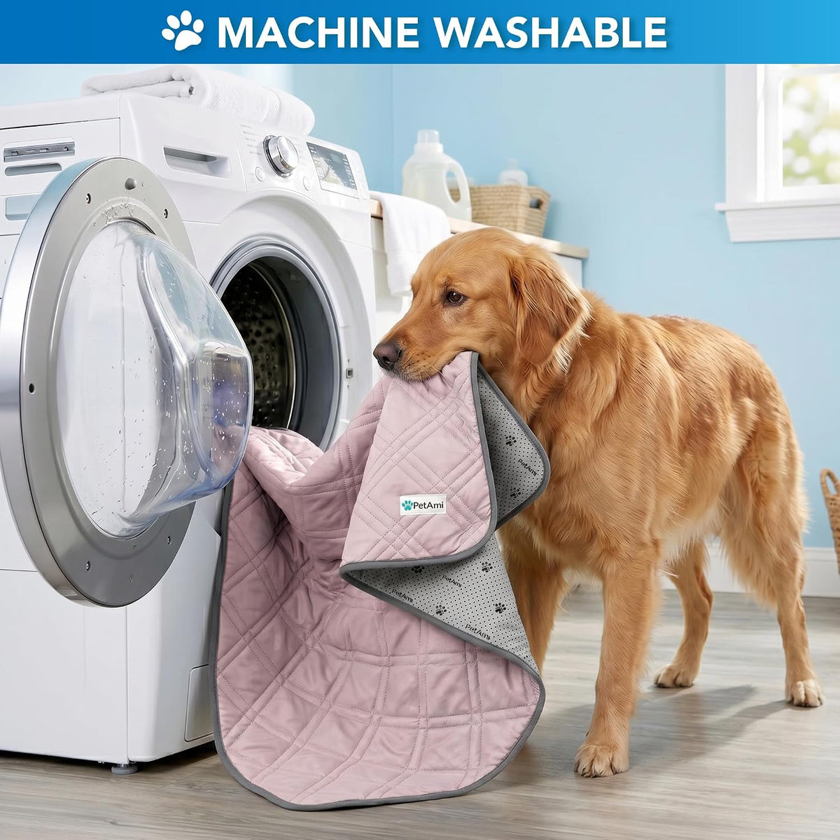 PetAmi Waterproof Dog Cooling Mat Pet Pad for Crate Couch Bed, Pink, 29x40