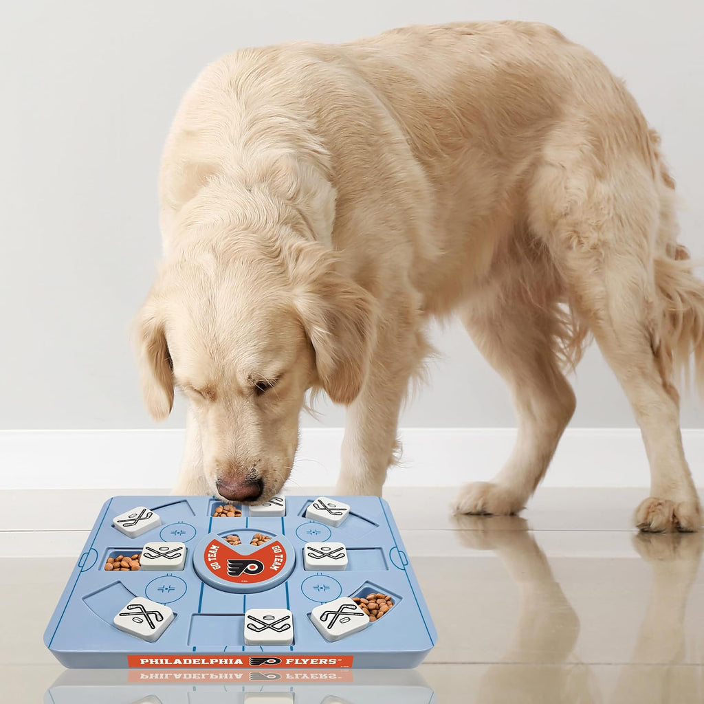 Pets First NHL Philadelphia Flyers Large Puzzle Toy, New Size, Interactive Dog Treat & Slow Feeding Toy