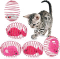 Jecery 5 Pcs Cat Toys Spring,Mouse,Pink