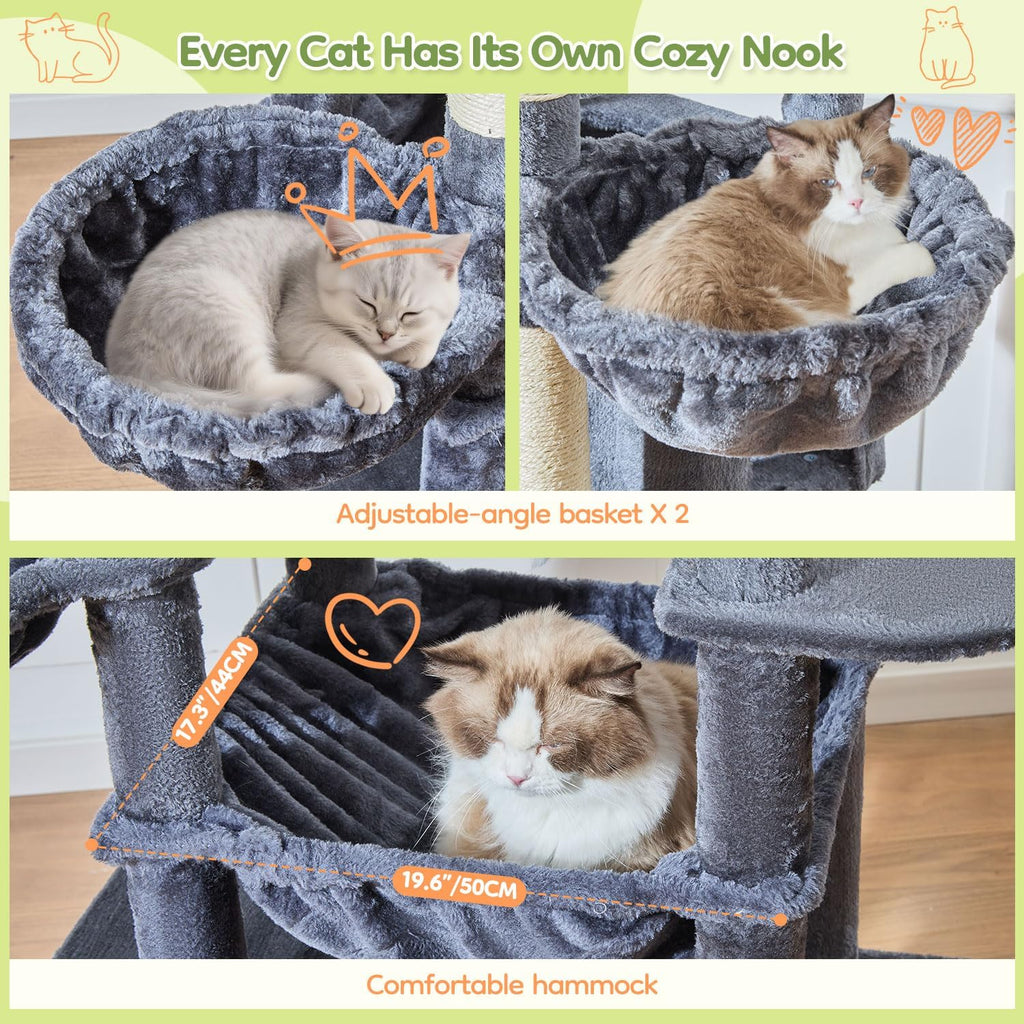 Taoqimiao 72 in Cat Tree, XXL Cat Tower for Indoor Cats Large Adult 25Lbs+