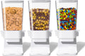 Cereal Dispenser Countertop, 5L Cereal Containers Storage Dispenser for Pantry, Large Dry Food Cereal Dispenser, Not Easy to Crush Cereal, Can Hold Oatmeal, Candy, Snack, Grain, Pet Food (White, 3Pc)