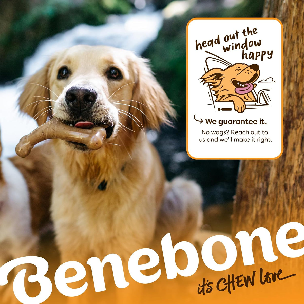 Benebone Wishbone Dog Chew Toy for Aggressive Chewers, Venison, Large