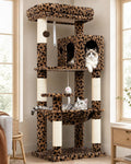 Globlazer Leopard Cat Tree Tower with Scratching Post for Indoor Cats, F53