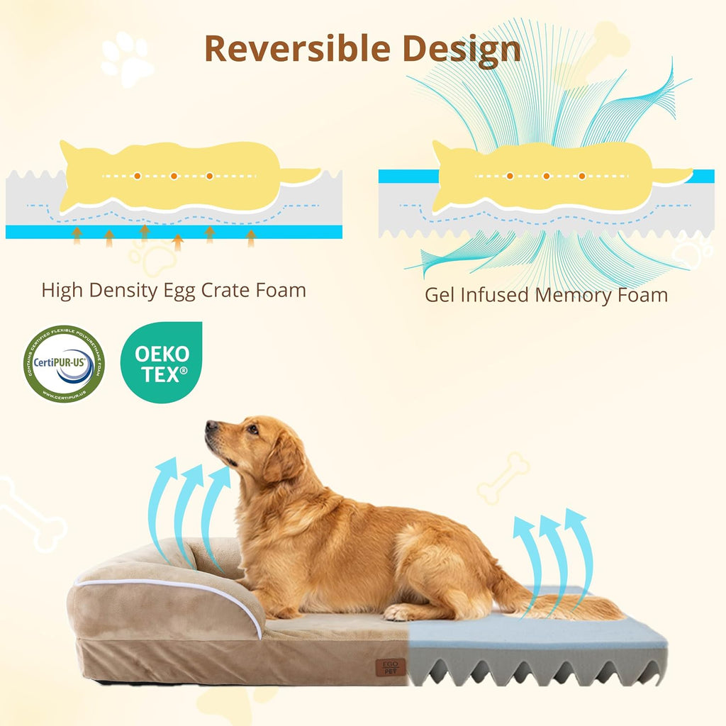 EGOHOME Orthopedic Medium Dog Bed, Waterproof Washable L Pet Bed 35"