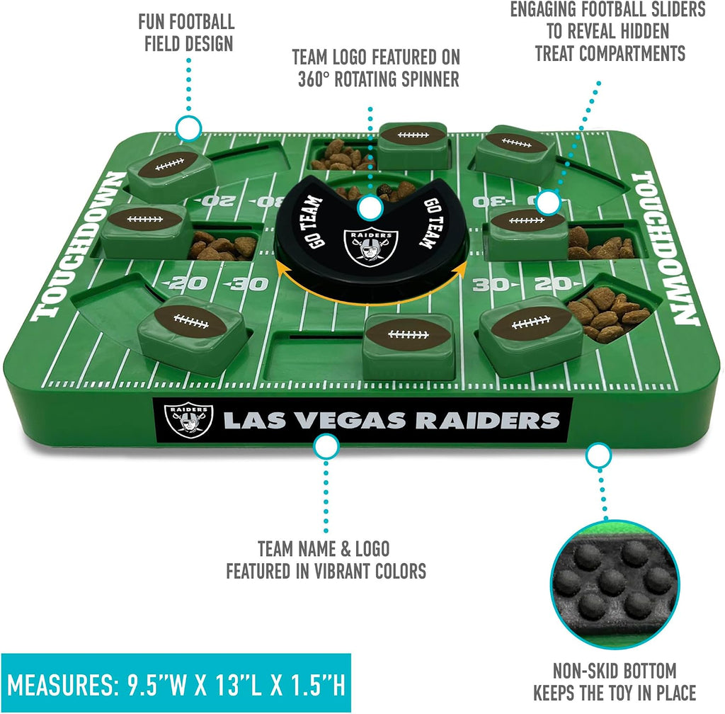 Pets First NFL Las Vegas Raiders Large Puzzle Toy for Dogs, Slow Feeder Board for Pets, New Bigger Size, Interactive Doggie Treat Toy
