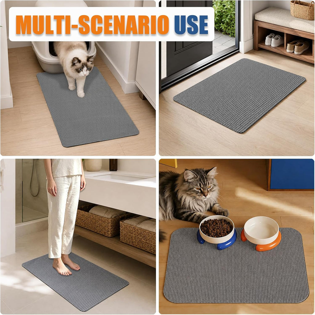 Cat Litter Mat 23''x17'', Non-Slip Litter Trapping Mat for Litter Box