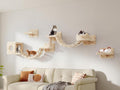 Cat Wall Furniture, 9 in 1 Cat Wall Shelves Set with Bridge, Beige