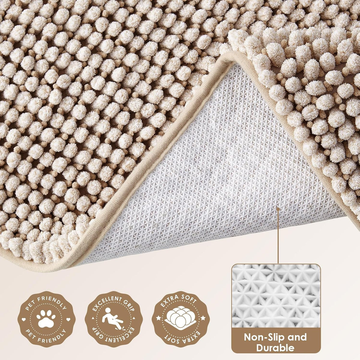 EHEYCIGA Super Absorbent Dog Door Mat for Muddy Paws 24x16 in. Entryway Rug
