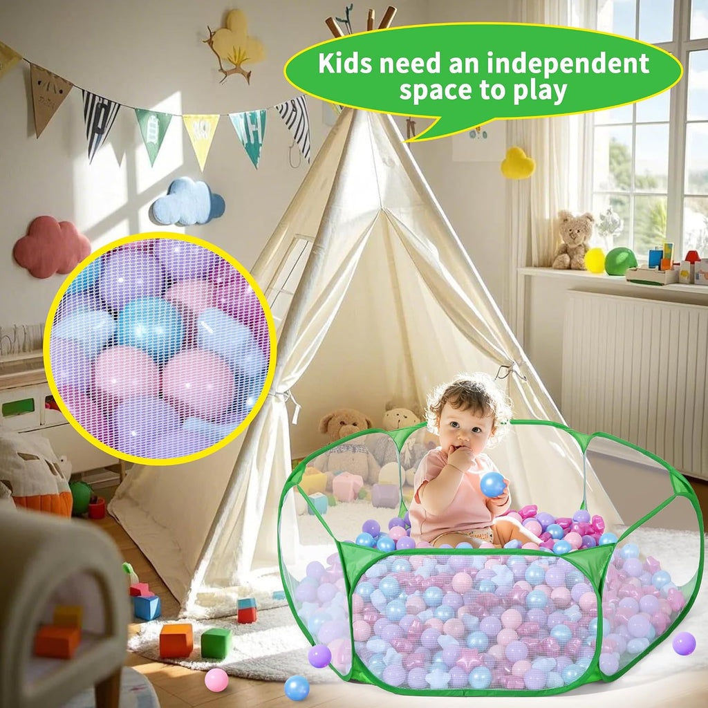 STARBOLO Kids Ball Pit Play Pool Play Tent, Toy Ball Play Pool Foldable Play Tent for Kids Girls Boys Pets Indoor and Outdoor, Balls Not Included (Green).