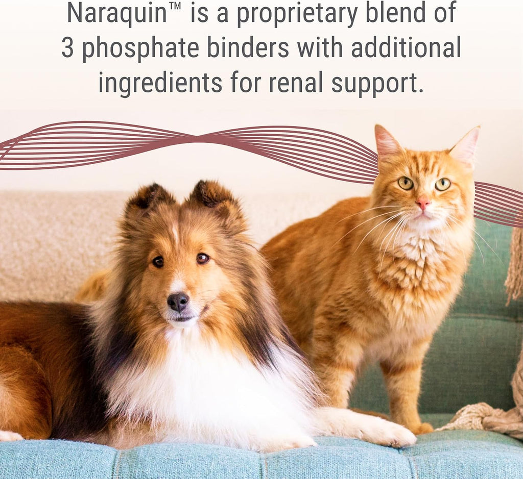 Nutramax Laboratories NARAQUIN™ Dietary Phosphate Binder + Renal Support Supplement for Cats & Dogs, 60 Count