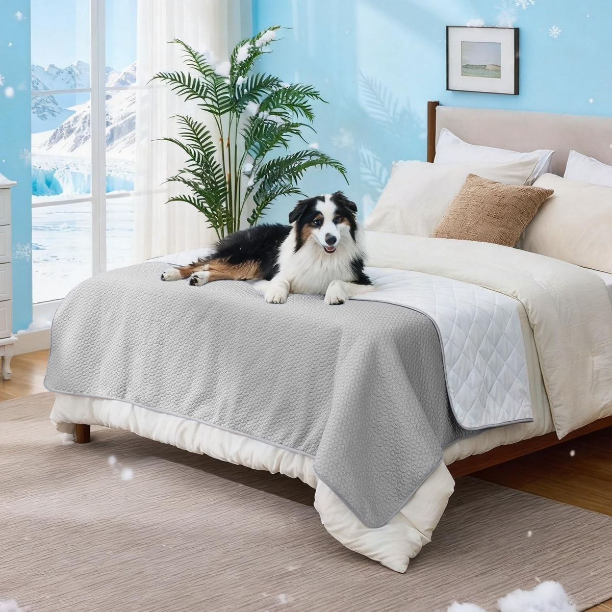 Reversible Dog Cooling Blanket, Washable High Cold Pet Pads Couch Bed Cover