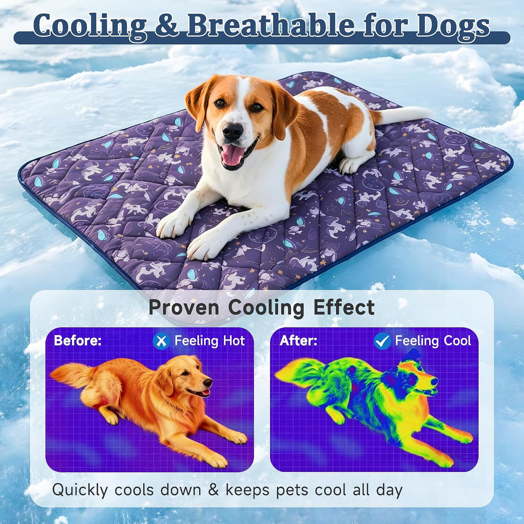 Cooling Blanket for Dogs, Dog Cooling Mat & Bed, Q-MAX>0.42- Lightweight, Durable & Breathable Pet Throw for Sofa, Car and Furniture Protector, Reversible Design, 22"x28"