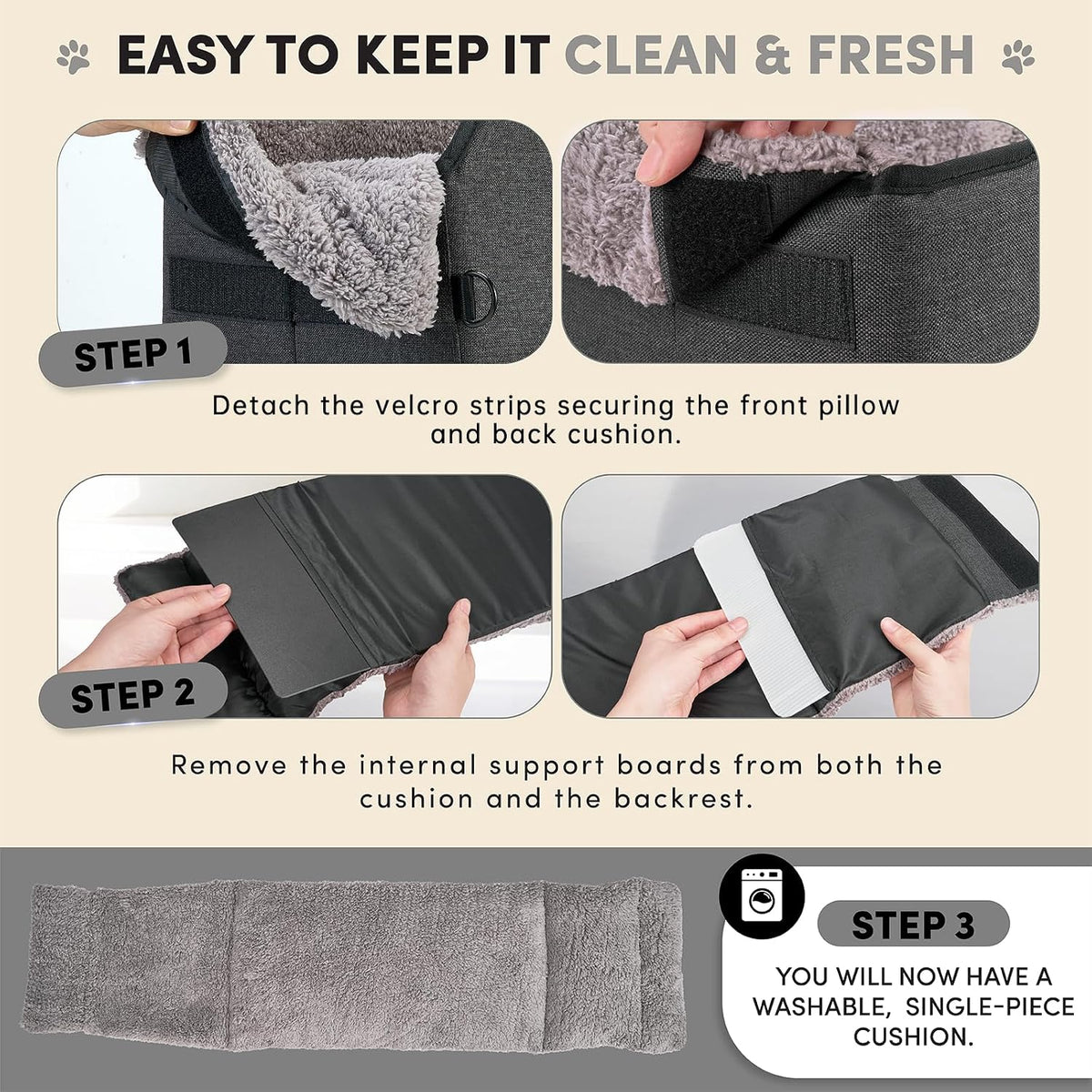 BurgeonNest Center Console Dog Car Seat for Small Pets to 11lbs, Grey