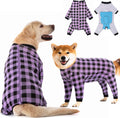 Dog Recovery Suit Full-Zipper After Post-Surgery Large Medium Dogs, Dog Bodysuit for Prevent Licking& Chewing Wounds Onesies Cone Alternative (Purple, 2X-Large)