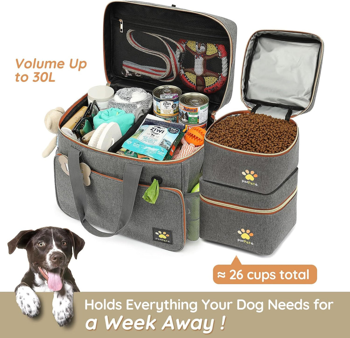 Dog Travel Bag, Grey