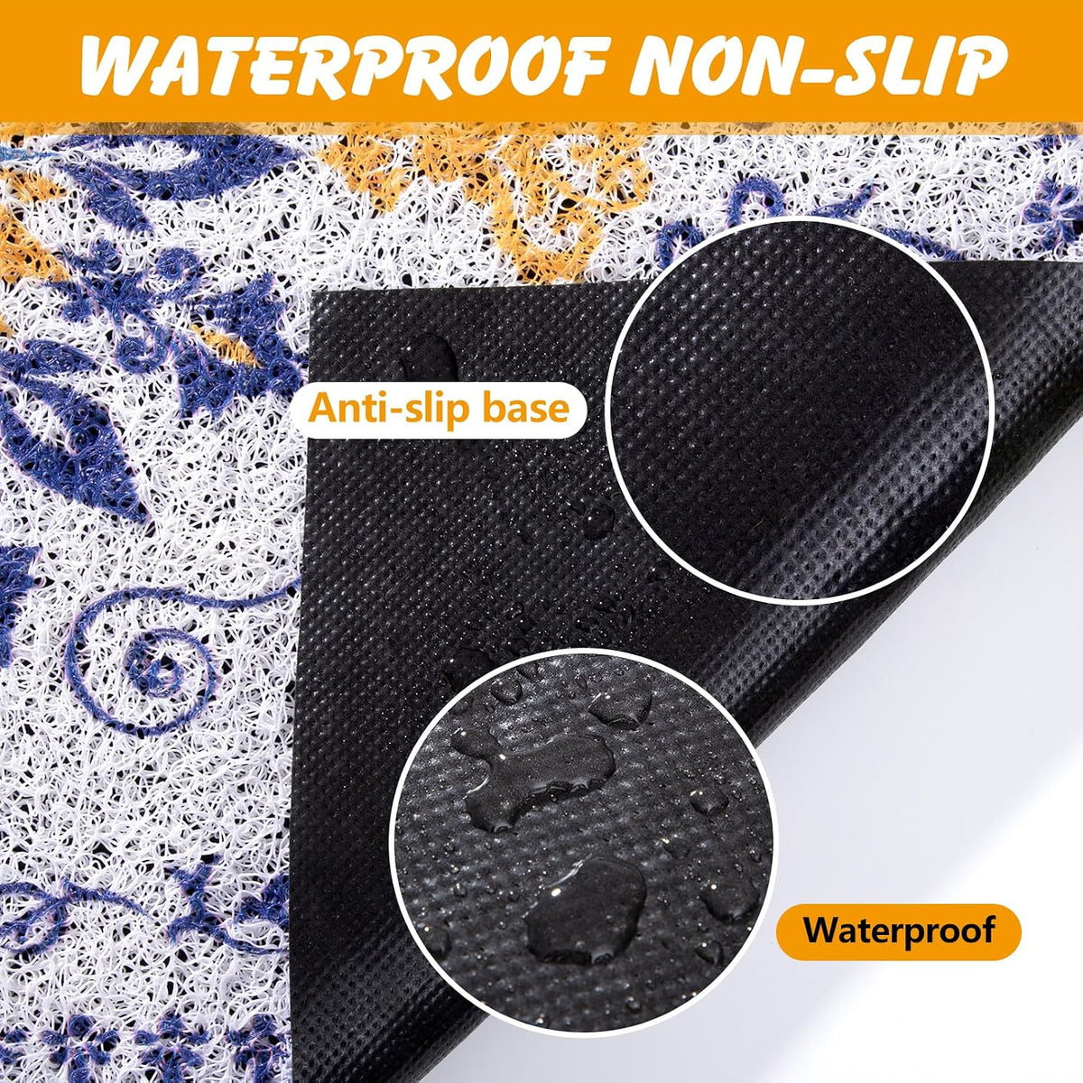 ondware Cat Litter Mat 20 x 15 in, Waterproof Non-Slip, Washable | Traps scattered litter, soft PVC mesh, paw-friendly, easy rinse clean, helps keep floors tidy