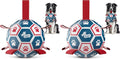 QDAN Dog Balls, World Cup Soccer Ball with Straps, Durable Herding Balls for Small Medium Pet, Puppy Birthday Gifts, Dog Water Toy, Pet Toys Puppy Ball (6 Inch) (Pack of 2)