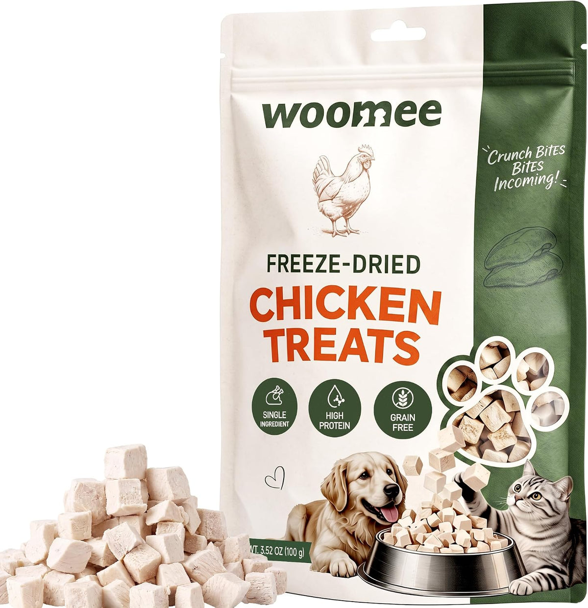 Freeze Dried Cat Treats, Food Topper, Single Ingredient, 3.5oz