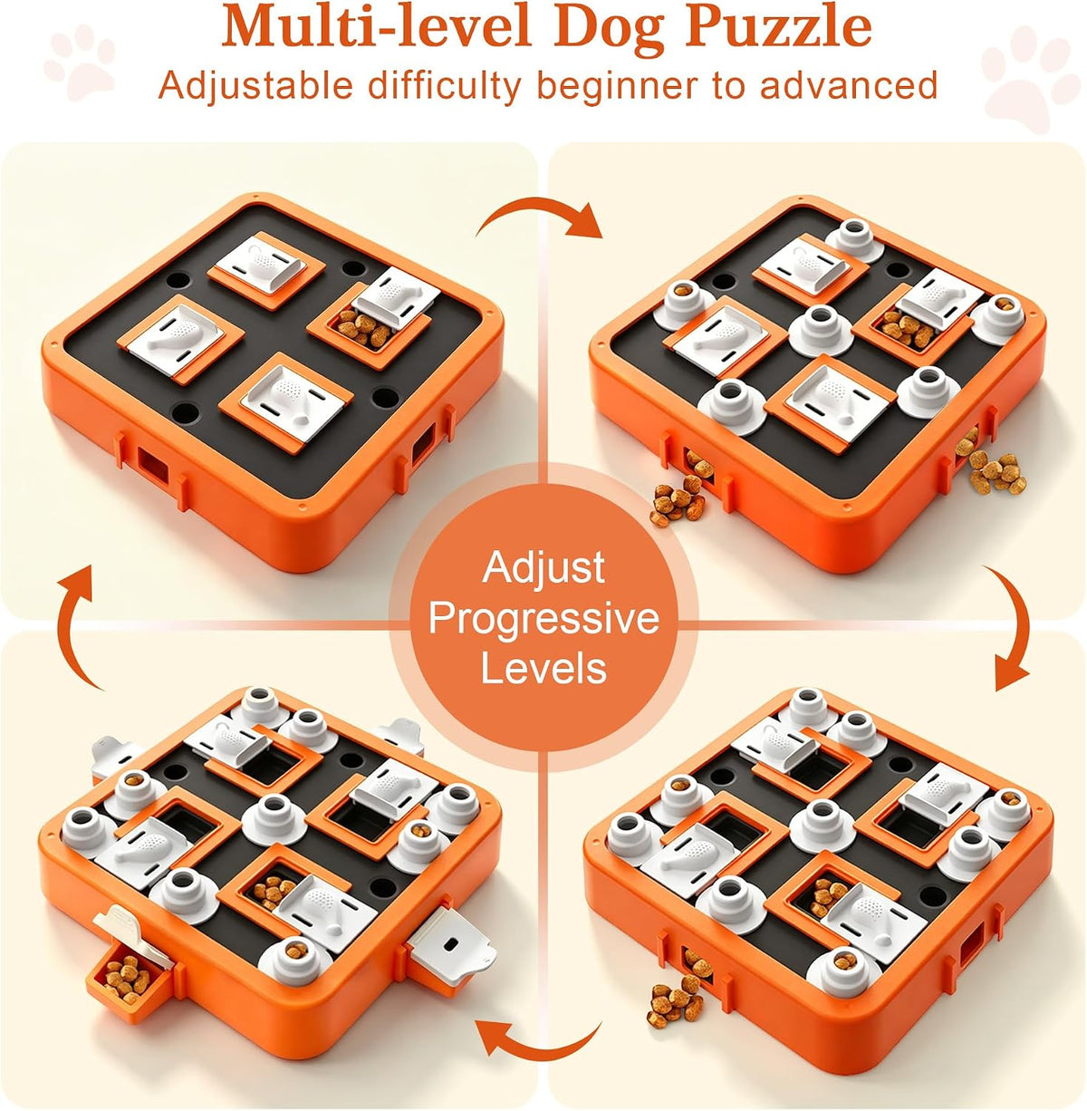 Aluckmao Dog Puzzle Toy Large - Adjustable Levels Food & Treat Game